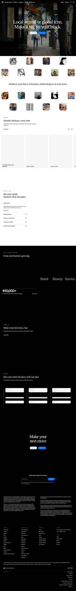 Captură de ecran squareup.com