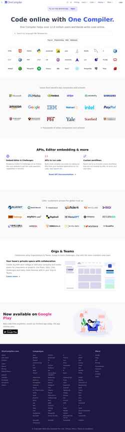 Captura de pantalla onecompiler.com