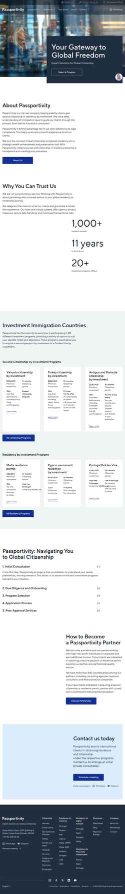 Screenshot passportivity.com