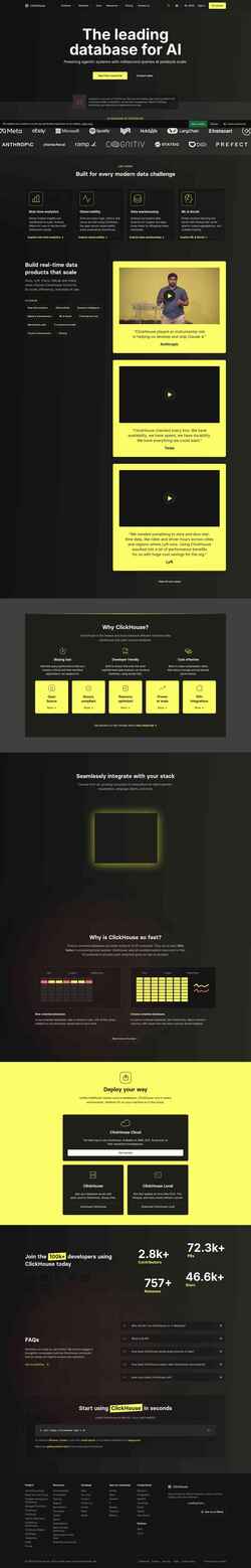 Skärmdump clickhouse.com