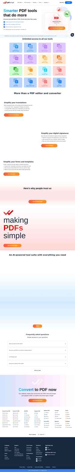 Posnetek zaslona pdfsimpli.com