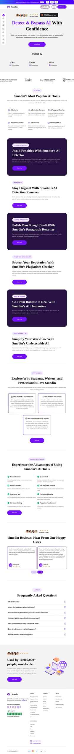 Снимак екрана smodin.io
