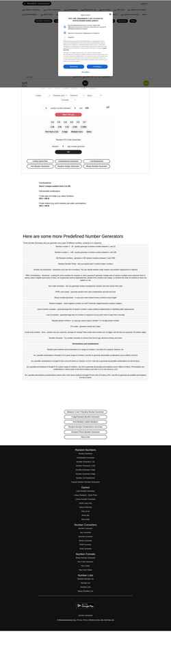 Schermata numbergenerator.org