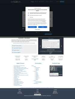 Snímek obrazovky web2.0calc.com