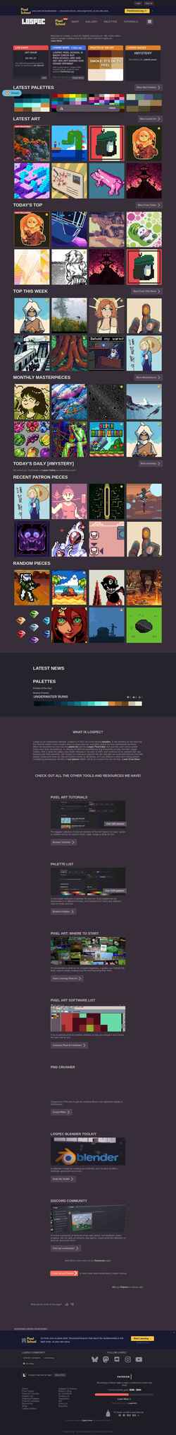 Screenshot lospec.com