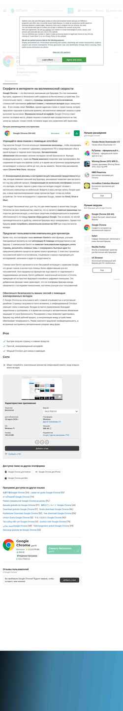 Snímek obrazovky chrome.softonic.ru