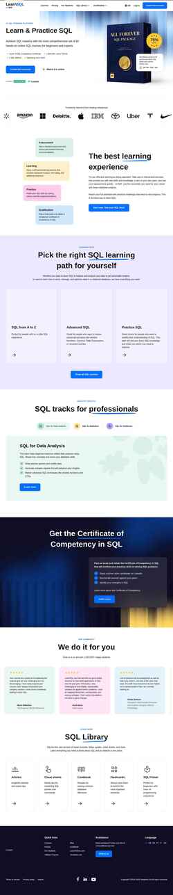 Képernyőkép learnsql.com