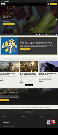 Captura de pantalla fallout.bethesda.net