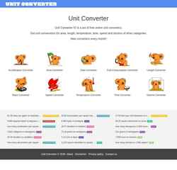 Snímka obrazovky unitconverter.io