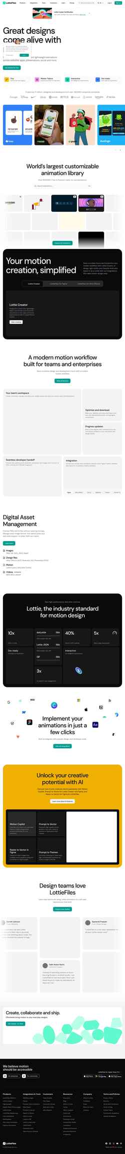 Screenshot lottiefiles.com