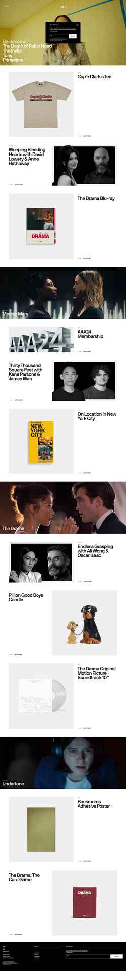 Ekran görüntüsü a24films.com