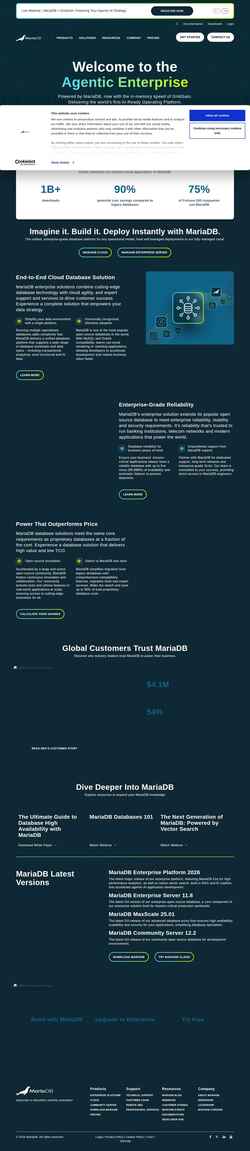 Képernyőkép mariadb.com