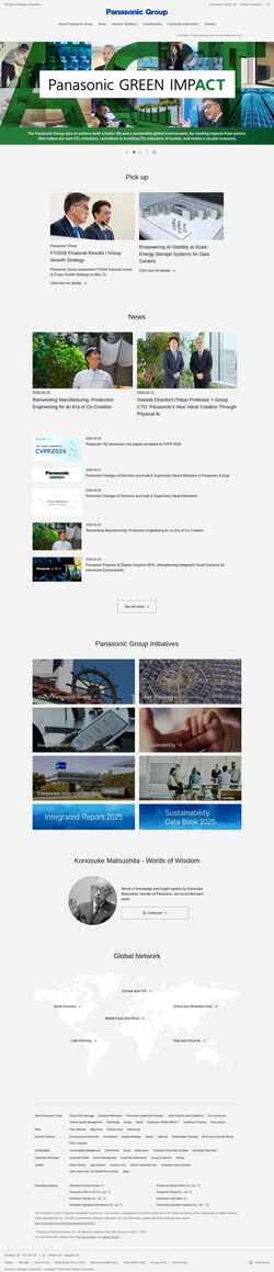 Snímek obrazovky holdings.panasonic