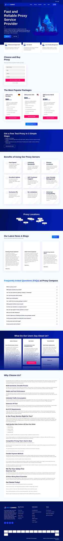 Screenshot proxycompass.com