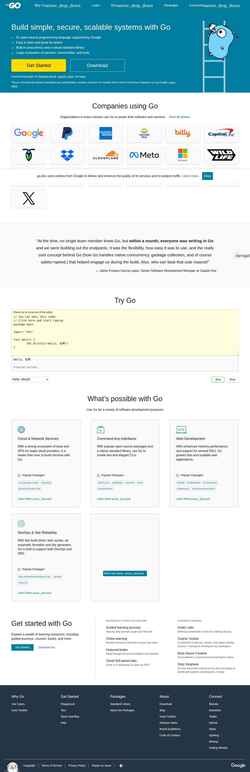 Στιγμιότυπο οθόνης golang.google.cn