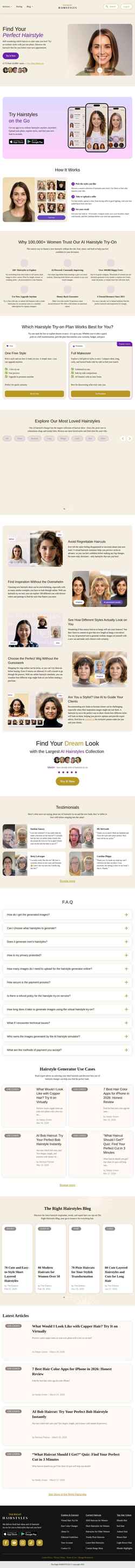 Снимак екрана therighthairstyles.com