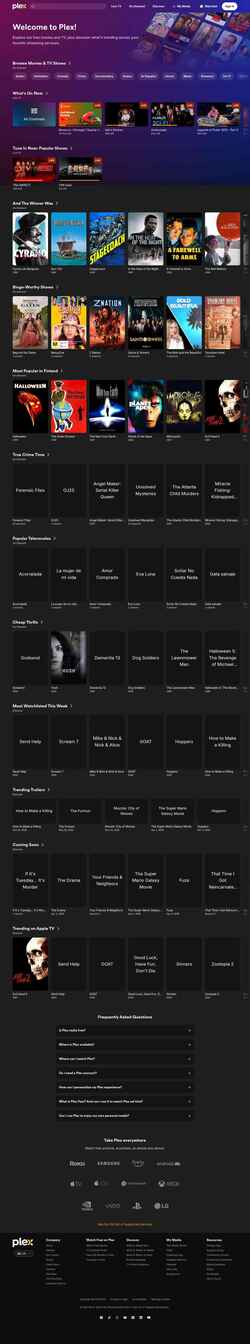 Zrzut ekranu watch.plex.tv