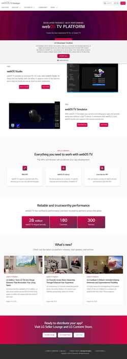 Screenshot webostv.developer.lge.com