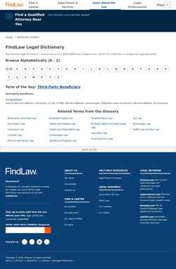 Snímek obrazovky dictionary.findlaw.com