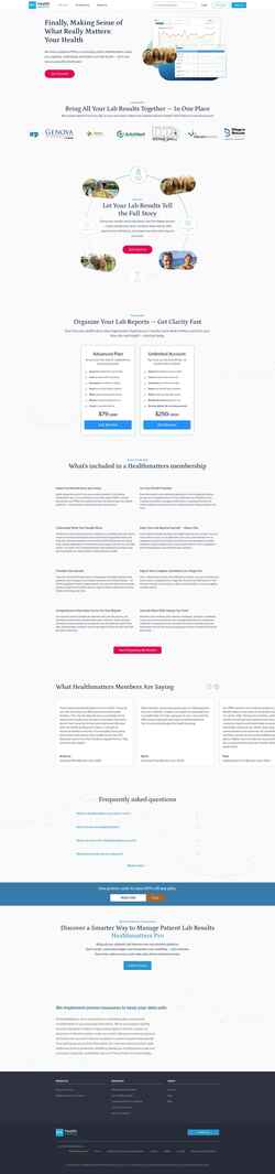 Captura de pantalla healthmatters.io