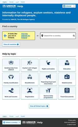 Skärmdump help.unhcr.org