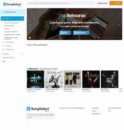 Screenshot songselect.ccli.com