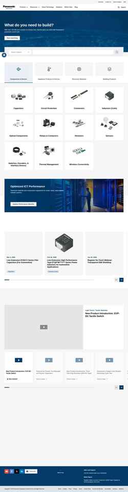 Captura de pantalla na.industrial.panasonic.com