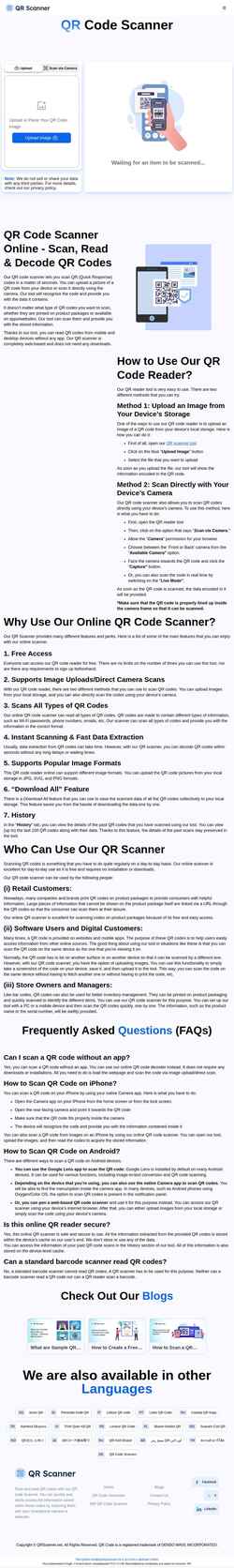 Skærmbillede qrscanner.net