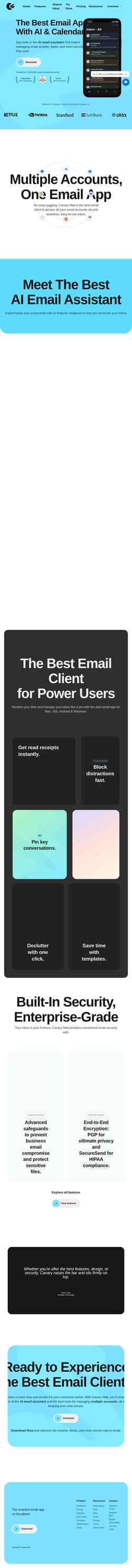 Schermata canarymail.io