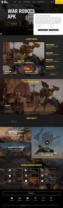Skjermdump warrobots.com