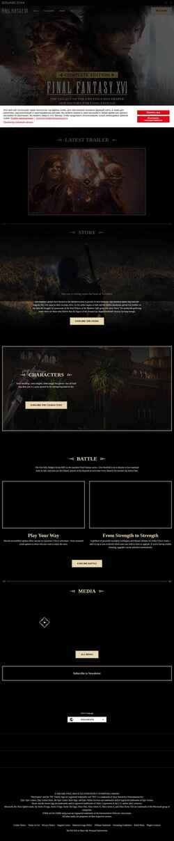 Zrzut ekranu na.finalfantasyxvi.com