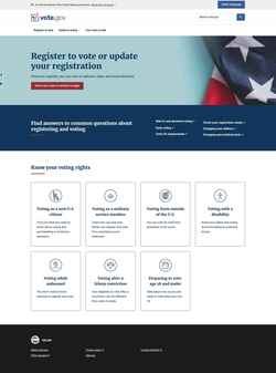 Екранна снимка vote.gov