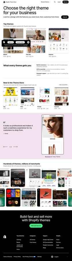 Screenshot themes.shopify.com
