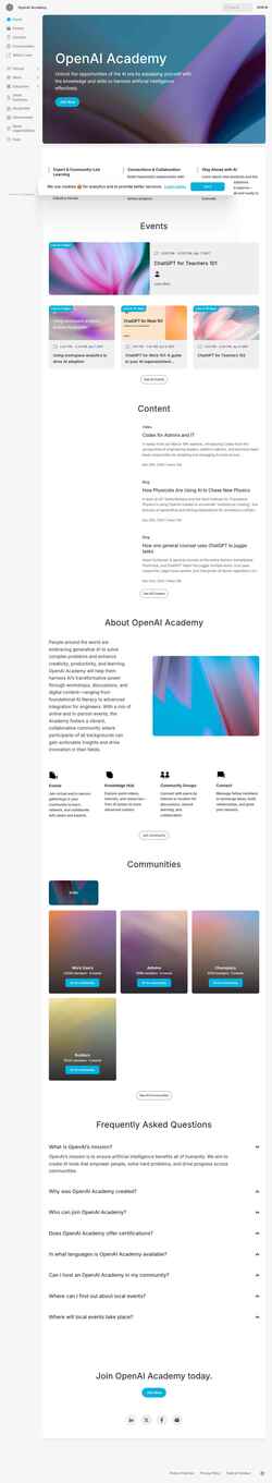 Snímka obrazovky academy.openai.com