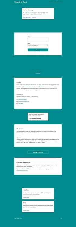 Ekrānuzņēmums soundoftext.com