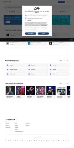 Zrzut ekranu lyrics.lyricfind.com