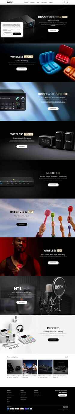 Скриншот rode.com