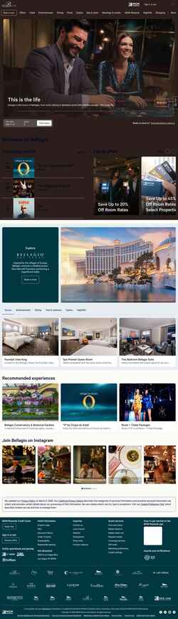 Snimka zaslona bellagio.mgmresorts.com