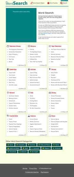 Στιγμιότυπο οθόνης thewordsearch.com
