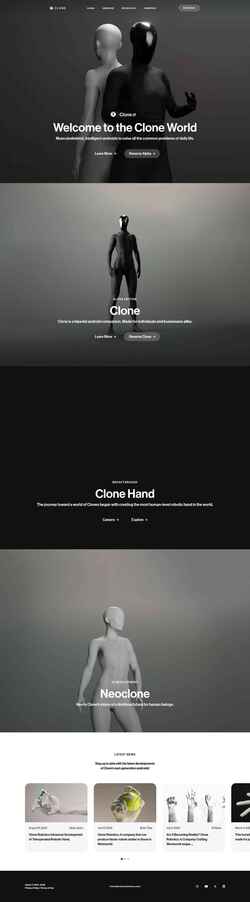 Posnetek zaslona clonerobotics.com