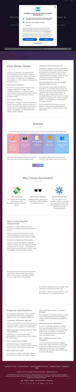 Captura de pantalla storistalker.com