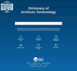 Skärmdump dictionary.archivists.org