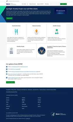 Captura de pantalla odphp.health.gov