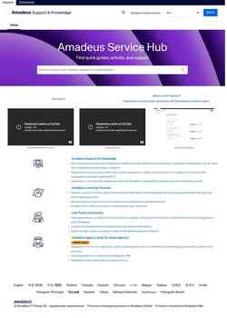 Captura de tela servicehub.amadeus.com