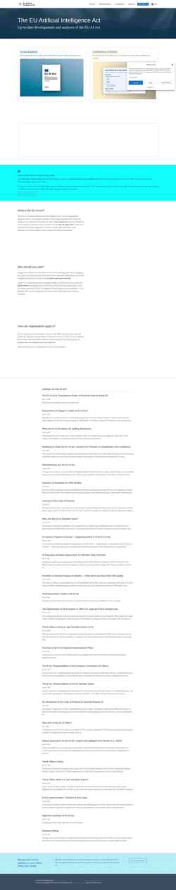 Screenshot artificialintelligenceact.eu