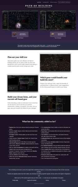 Снимак екрана pathofbuilding.community