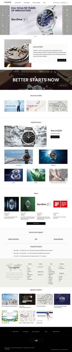 Posnetek zaslona citizenwatch-global.com