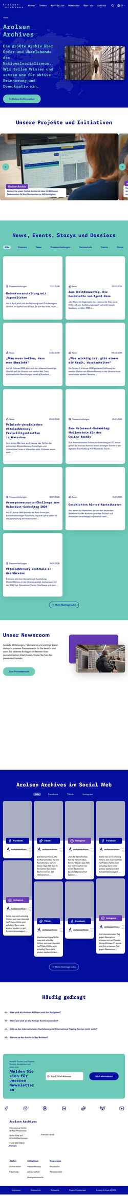 Screenshot arolsen-archives.org