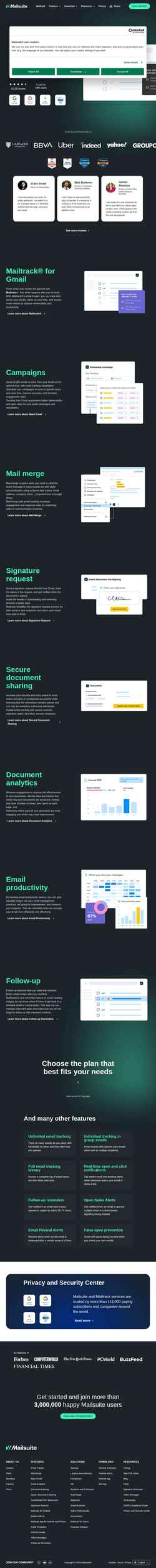 Screenshot mailsuite.com