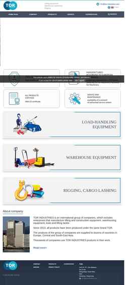 Screenshot tor-industries.com